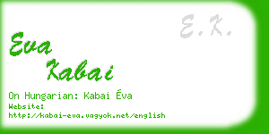 eva kabai business card