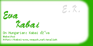eva kabai business card